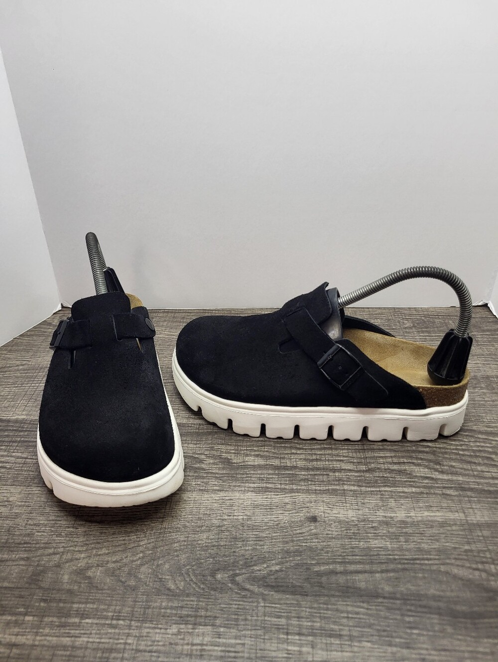 Papillio Boston By Birkenstock Chunky Black Suede Women's 38 EU 7 US Narrow